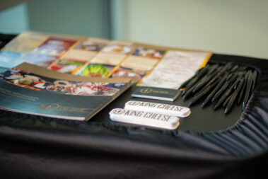 King Cheese table with products on it for showcase.