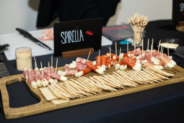 Spirella cheese tasting displayed on a table.