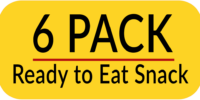 6 Pack ready to eat snack title with light yellow background
