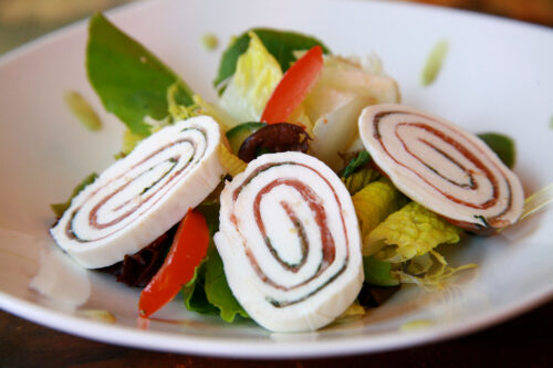 6oz Spirella rolls on a salad.