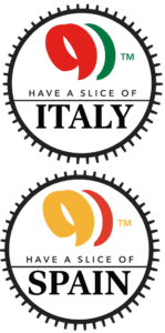 Have a slice of Italy and Have a slice of Spain logos together.